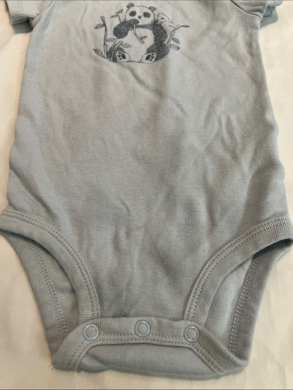 “Bundle 10/$13” Carter's 9m Light Blue Panda Short Sleeve baby Bodysuit - Picture 5 of 6